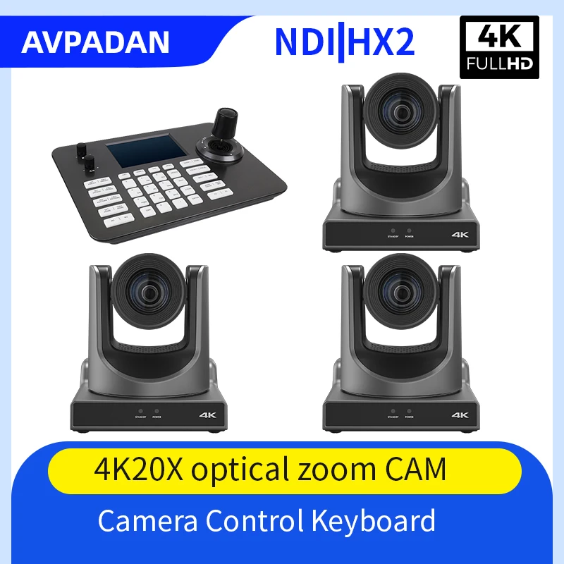 4 K60Fps 1- 4Pcs Ndi Poe Ptz Camera 12X 20X Zoom Live Streaming Cam E 1 Pz Controller Telecamera Ptz Per Videoconferenza