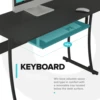 L Shaped Modern Computer Home Office Gaming Desk with Keyboard Tray and Cable Management, Easy Assembly 6