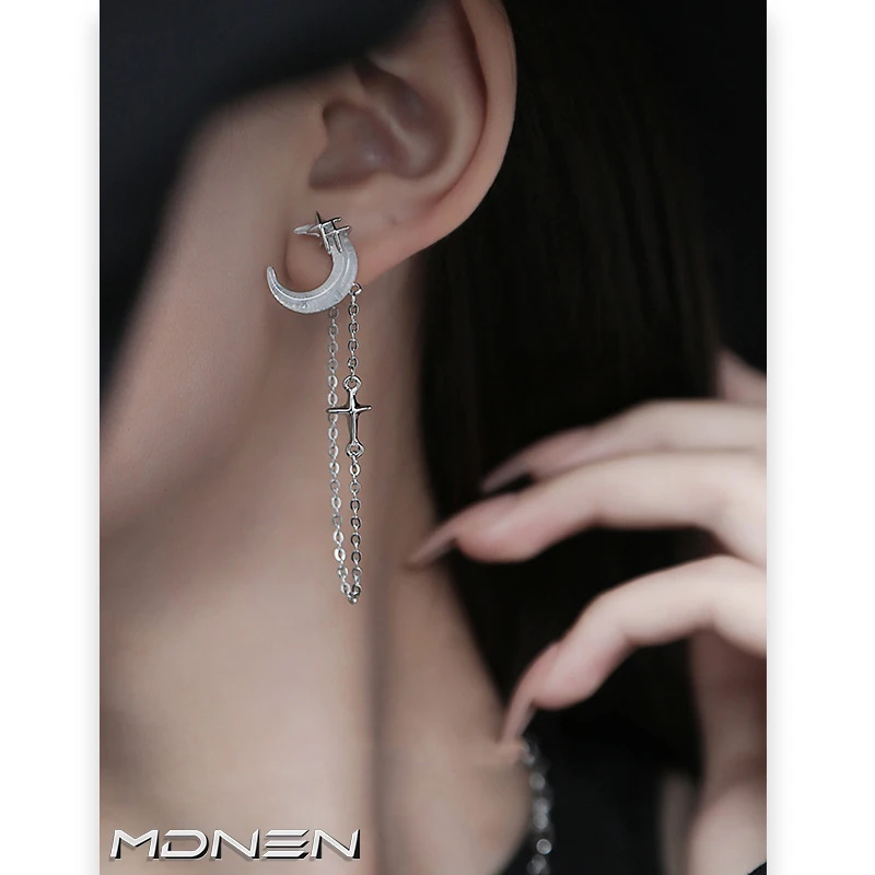 

2024 New Fantasy Star Moon Earrings Ring Necklace Set For Women's Cyberpunk Style Jewelry Party Gifts