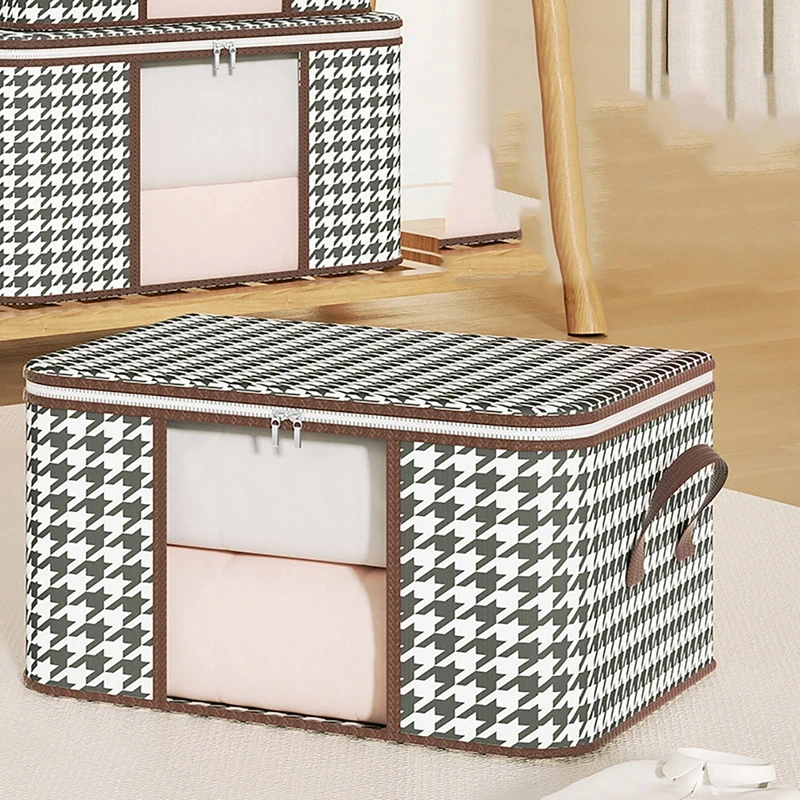 

Визуальная сумка для хранения с рисунком «гусиные лапки», многофункциональная Пылезащитная движущаяся Бытовая упаковка и органайзер для хранения