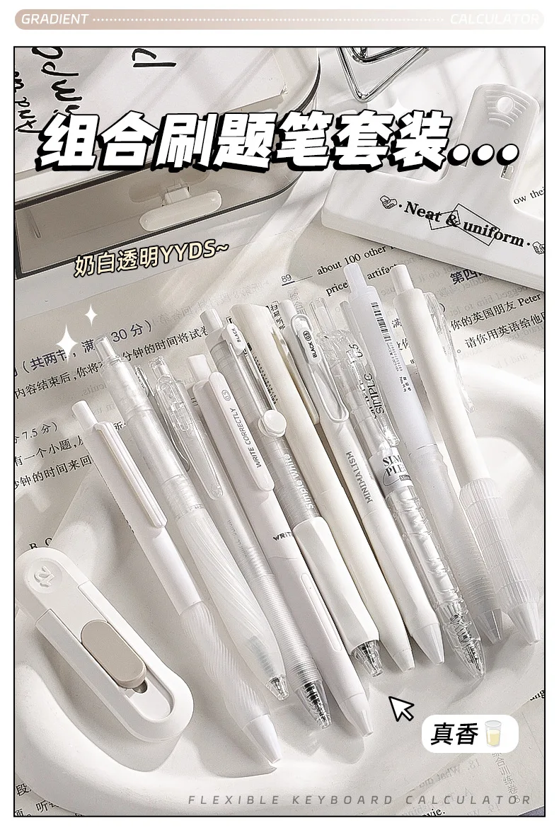 KBX 4-teiliges Ins-Press-Gelstift-Set, mehrere Farben/Stil, ST CS 0,5 mm, schwarzes Boligrafo-Gel, schnell trocknend, glattes Schreiben, weicher Griff, nützlich – Detail 1