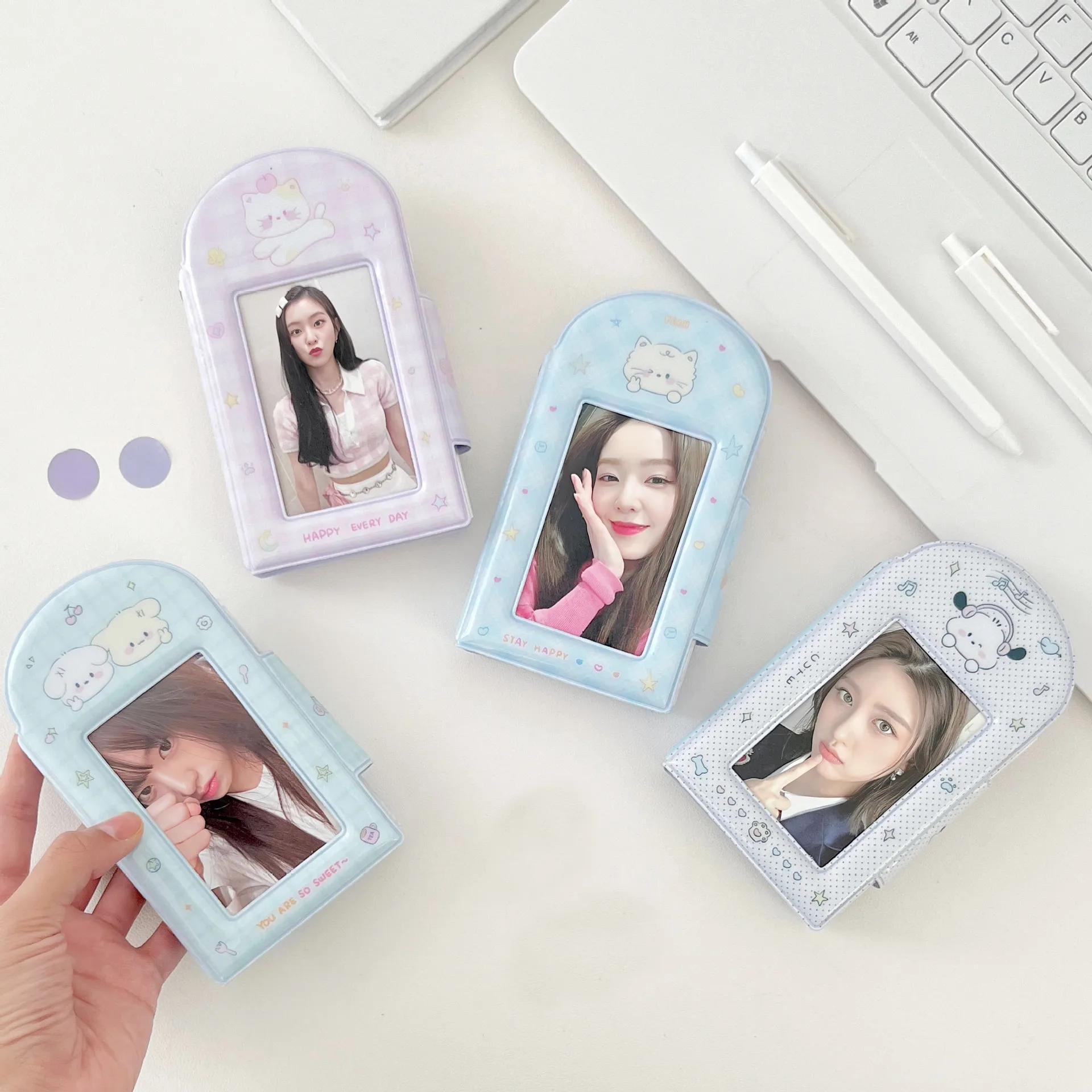 인스타그램 미니멀리스트 리틀 개와 고양이 보관, 작은 사진 앨범, 카드 팩, 3 인치