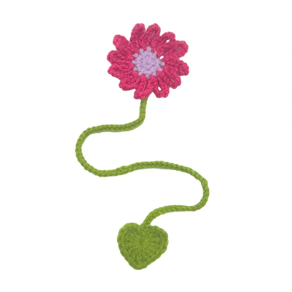 1/4/6Pcs 수제 크로 셰 뜨개질 꽃 책갈피 수공예 꽃 책 페이지 마커 독서 책 애호가 어린이 학생 여성 선물