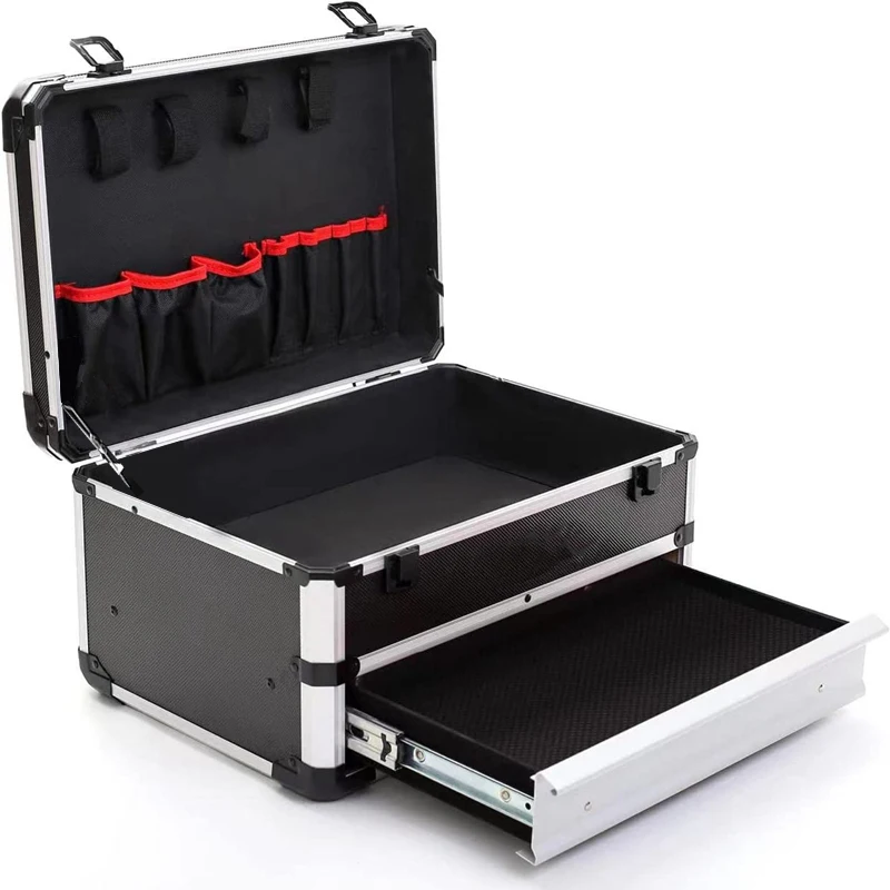 Aluminum Case Tool Box With Drawers Portable Multi Tool Storage Case For tools Electric Suitcase Equipment Tools Organizer Box