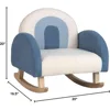 Kids Blue Rocking Chair with Solid Wood Frames, Plush Fabric, Anti-Tip Design for Kids Room, Nursery, Playroom, Preschool 3
