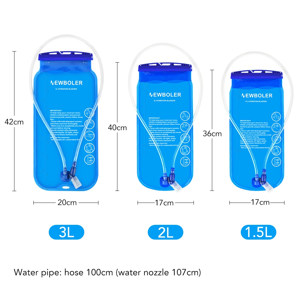 NEWBOLER BPA-Free Hydration Pack Water Bladder – Versatile Storage Bag for Running and Outdoor Adventures
