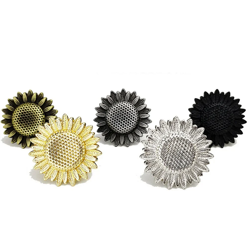 Cabinets Door Knobs Furniture Handle Zinc Alloy Sunflower Shape For Children Bedroom Home Decoration Hardware Accessories