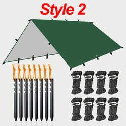 Waterproof Outdoor Tarp Shelter and Sun Shade Canopy - 4x4m (Green stlye 2)