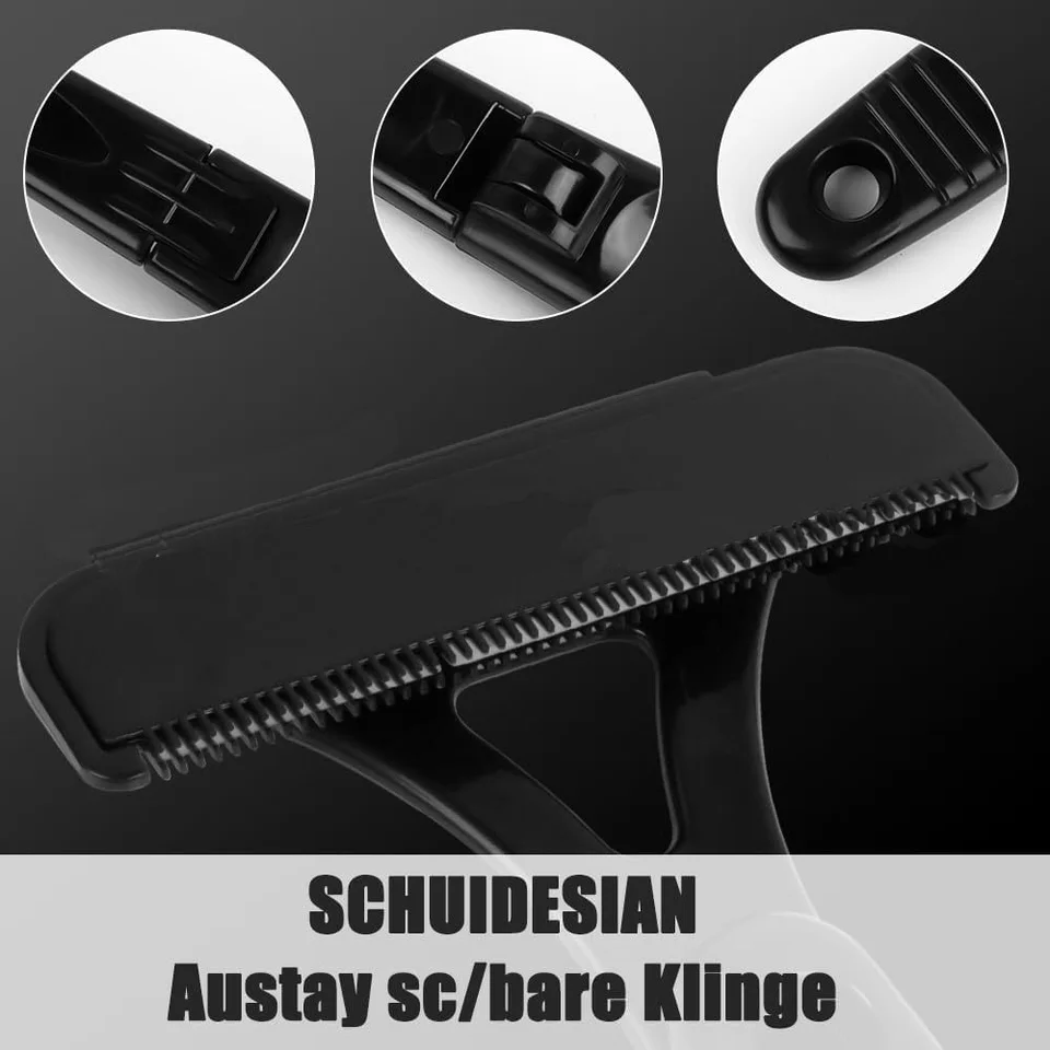 Zwarte opvouwbare scheerapparaat voor mannen, geschikt voor het ontharen van rug, lichaam en benen, met comfortabele handgreep. Scheerapparaat voor persoonlijk gebruik._voghion.com