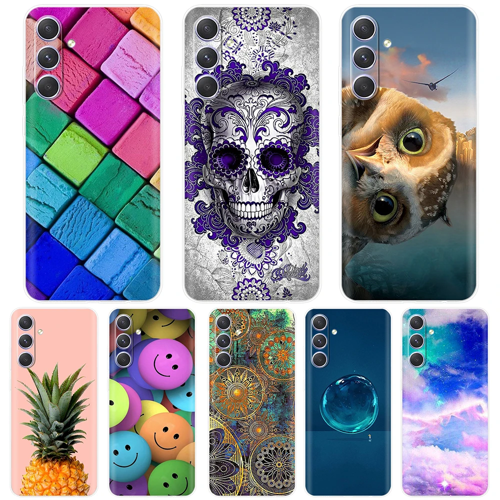 Per Samsung A34 5G Custodia Colorata Verniciata Custodia Morbida In Silicone Per Samsung Galaxy A54 A 34 5G Funda Paraurti Trasparente