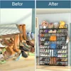 3 Row 10 Tier Large Shoe Rack Organizer for Closet Entryway, Metal Shoes Shelf Tall Vertical Stackable Shoe Stand 5
