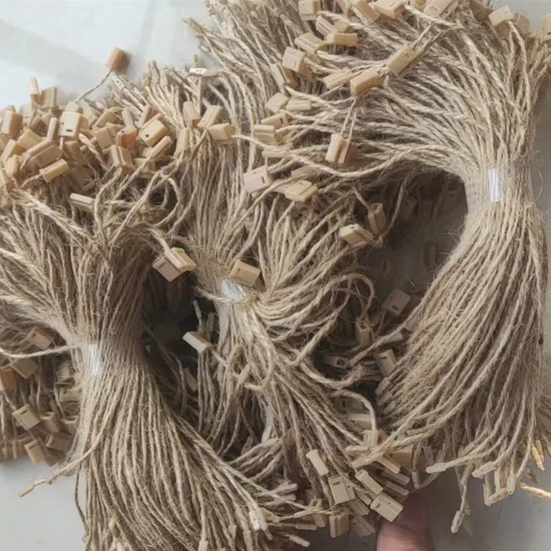 1000개 리넨 의류 태그 코드 (과야베라 셔츠용) 갈색 태그 줄 20CM 행택 코드