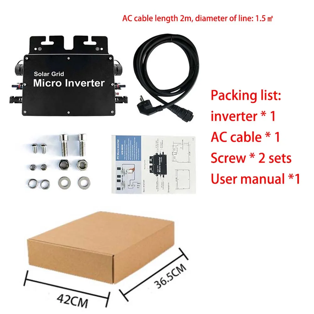 SMARAAD MPPT 태양광 그리드 연결 마이크로 인버터, 600W, 2800W, DC 22-60V, AC 110V, 230V, 방수 IP65 가전 컨버터