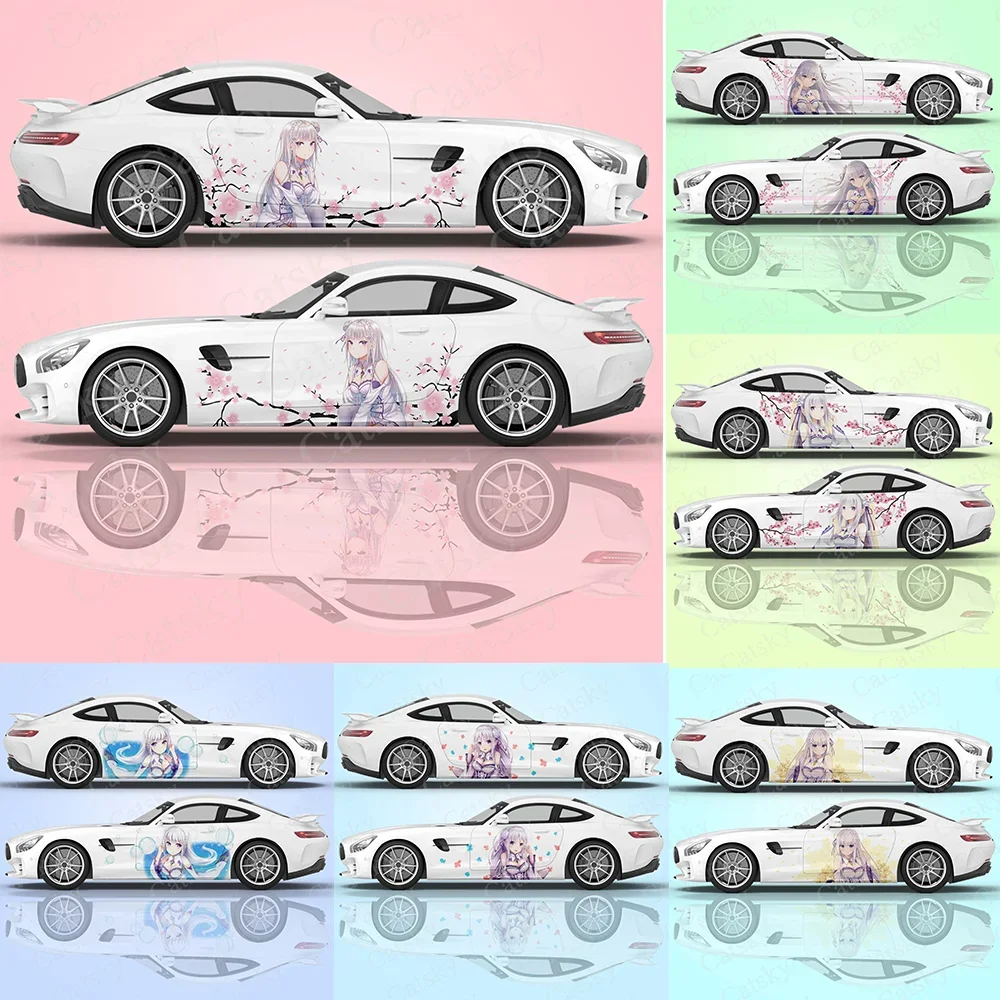 

Emilia Itasha Car Body Stickers Anime Itasha Vinyl Car Side Decal Sticker Anime Re:Zero − Starting Life in Another World