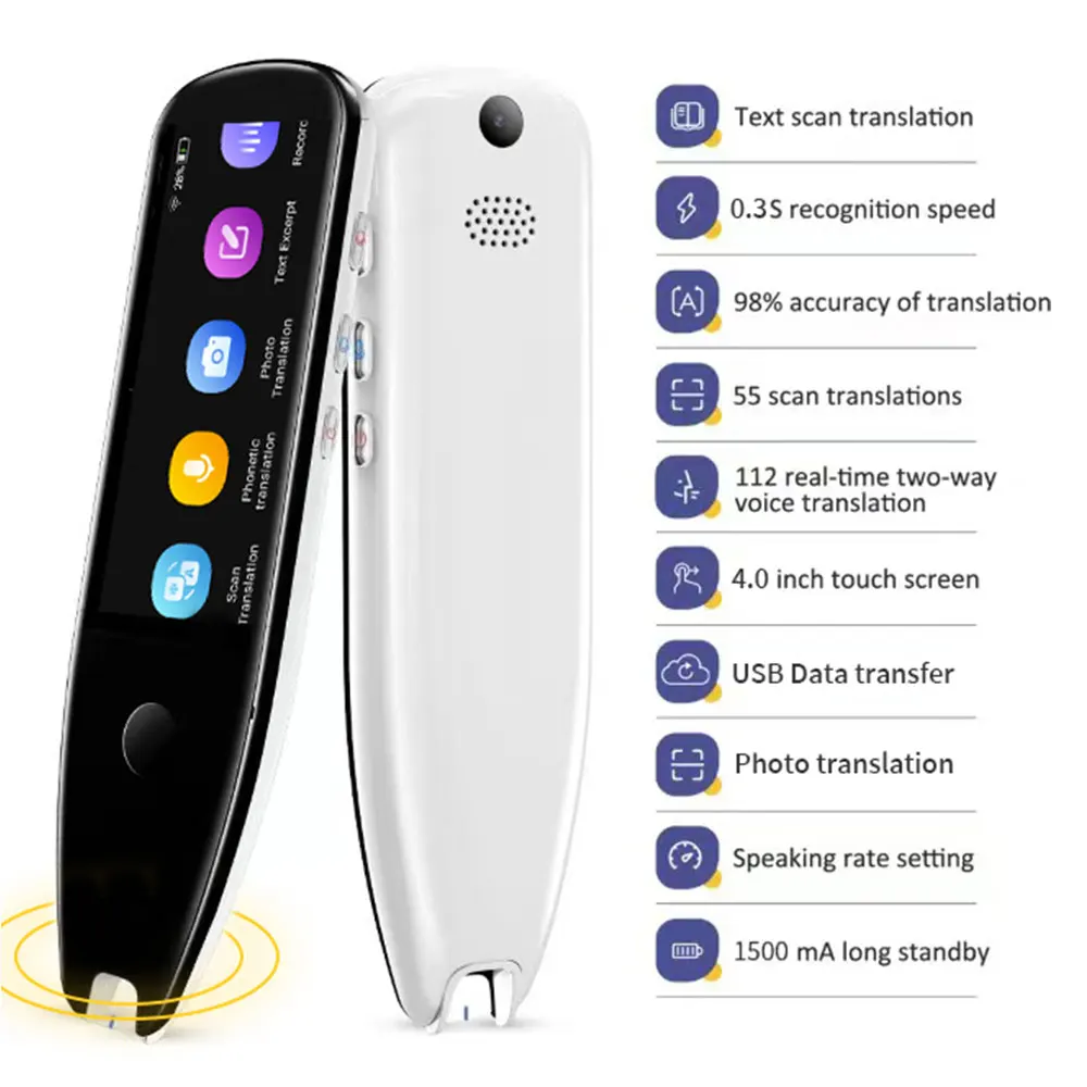 X5 Pro Smart Voice Scan Translator Pen Real-Time Multi-function Language Translation Business Travel Abroad Dictionary Pen translation pen voice translator language translator