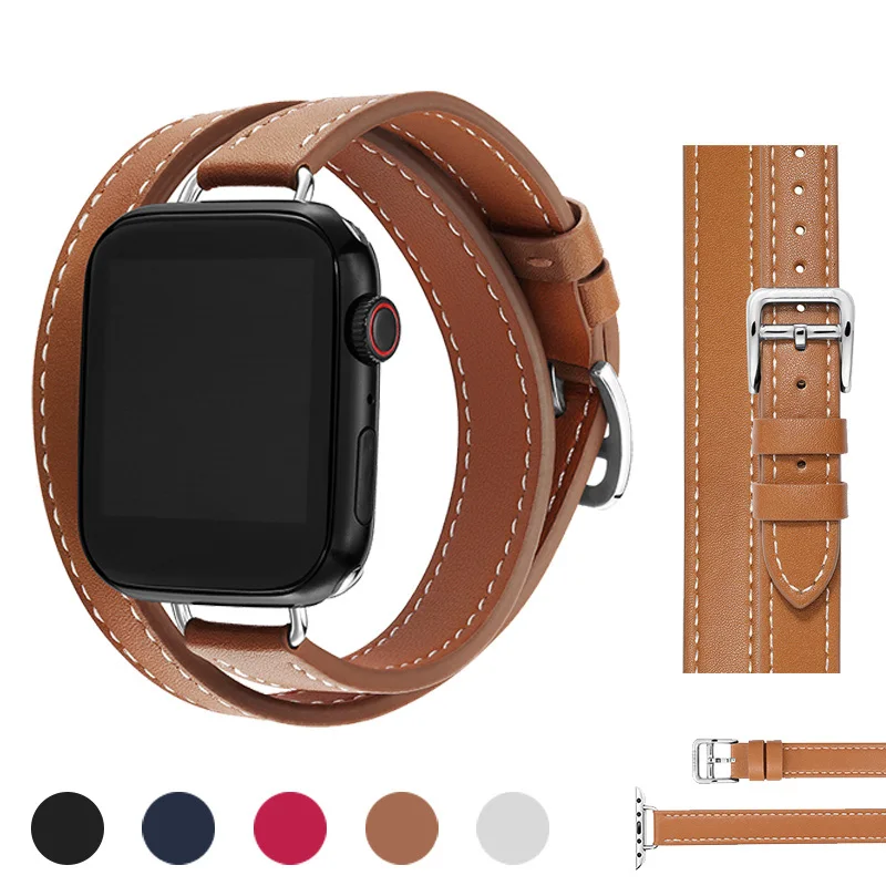 Leather Strap for Apple Watch Band 49mm 41mm 45mm 40mm 44mm Correa For IWatch Series 9 8 7 6 SE 5 4 Ultra 2 Replacement Bracelet
