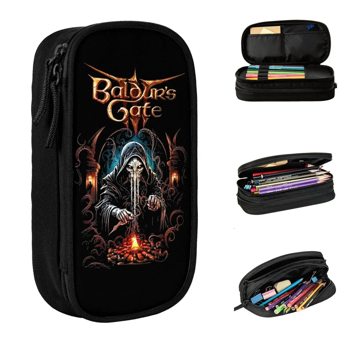 

Baldur's Gate Game Pencil Cases Pen Holder Bags Girl Boy Big Capacity School Supplies Cosmetic Pencilcases