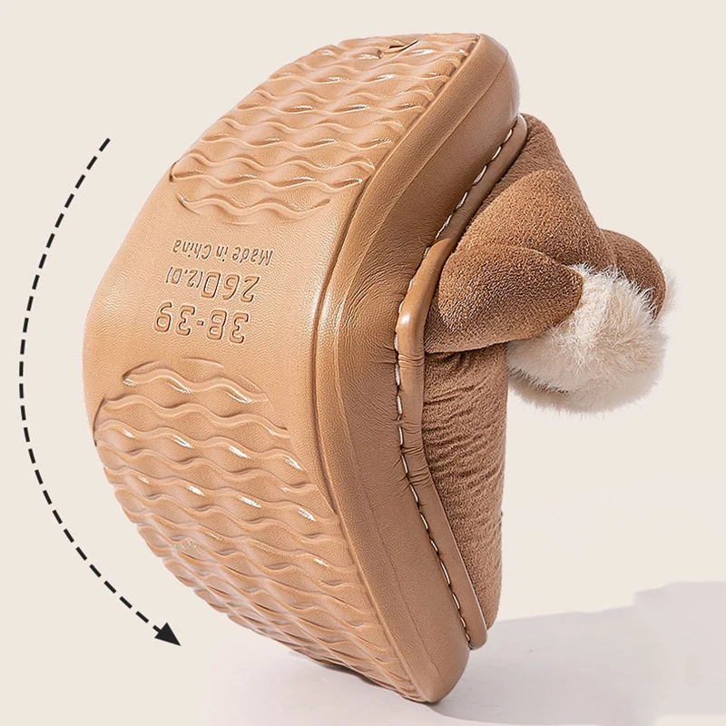 Lightweight Warm Cotton Slippers Women 2025 Winter Slip On Thicken Fluffy Slippers Woman Indoor Soft Non Slip Snow Boots Female