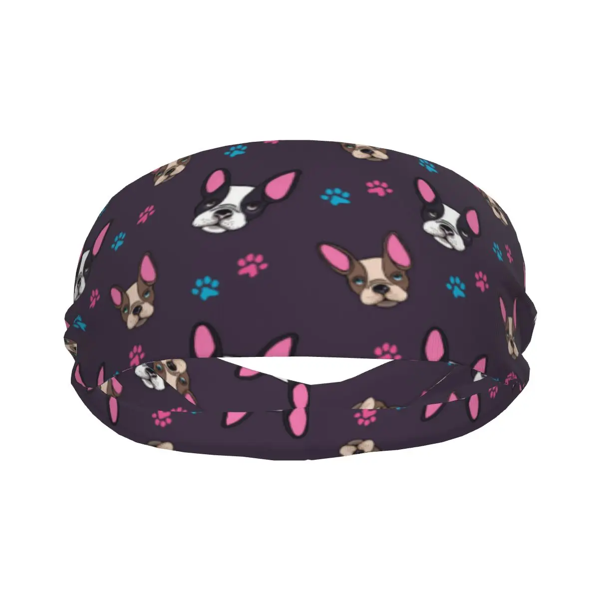 

Спортивная повязка на голову, портативная повязка для волос, милые щенки французского бульдога и щенки лап, повязка для волос, повязка на голову для езды на велосипеде, бега, тренировок