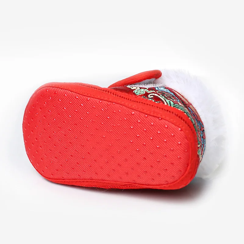 Baby Chinese Style Traditional Infant Shoes Toddler Casual Shoes Warm Winter First Walkers Shoes New Year 4