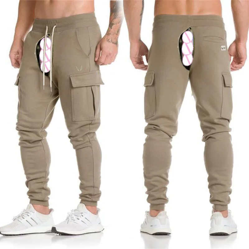 

Invisible Open Crotch Outdoor Sex Track Pants Fitness Jogger Casual Trousers Men Running Basketball Sweatpants Sports Streetwear