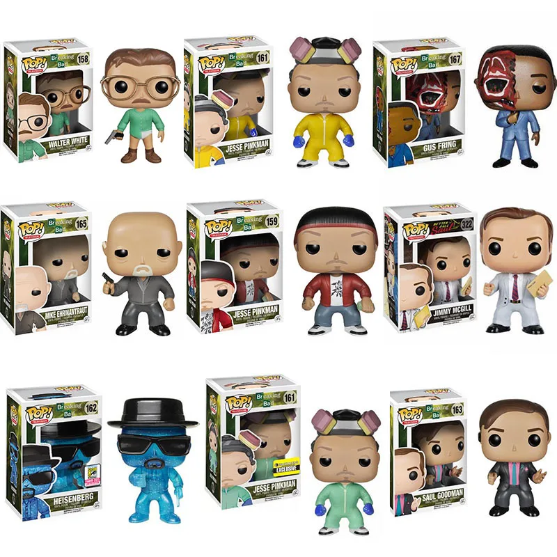 Funko Pop Television BreakingBads Jesse Pinkman 159# GUS FRING 167# HEISENBERG #163 SAUL GOODMAN Vinyl PVCModel Toys Child Gift