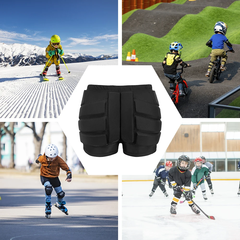 Skating Pads For Kids Ice Skating Accessories Double Side Zipper 3D Protection For Butt And Tailbone Kids Hips Protective Pads