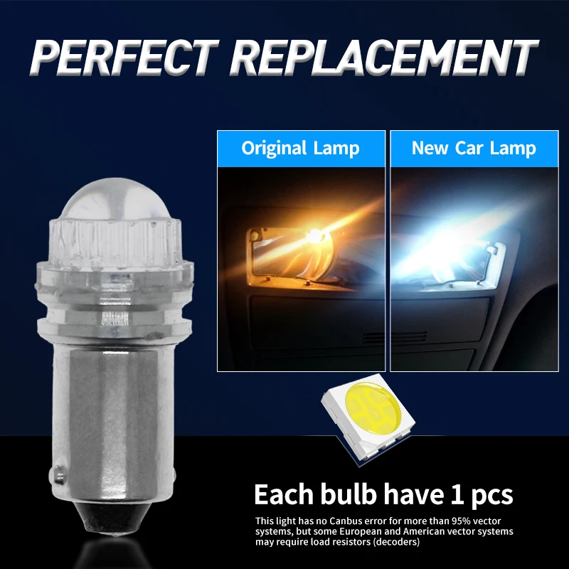 BA9S LED 1SMD ȣ  12V ڵ Ǳ  LED    ̵    , 10 