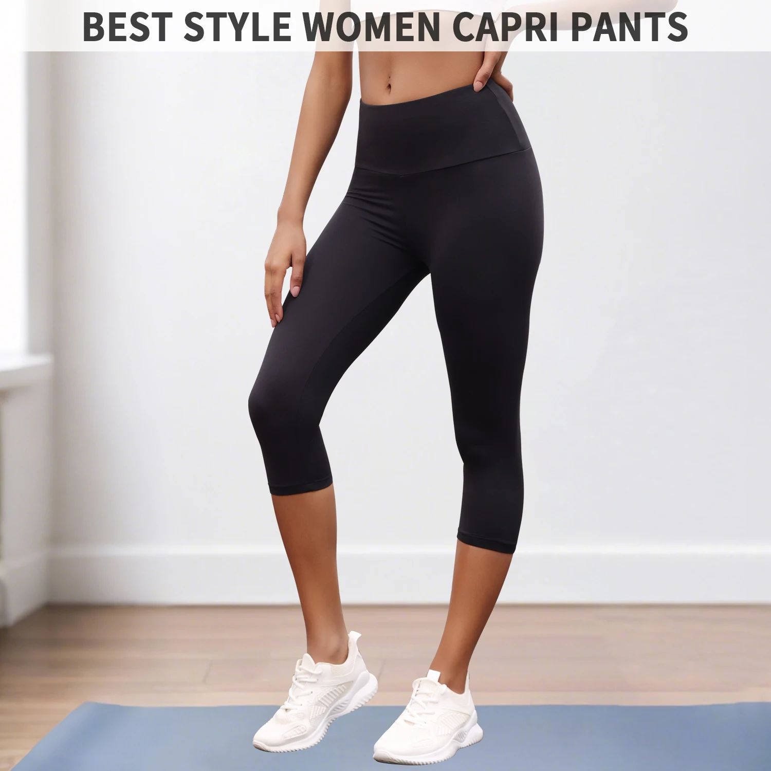 Sports Leggings Women's High Waisted Capri Pants Super Soft No See Through Workout Yoga Running Athletic push up gym fitness