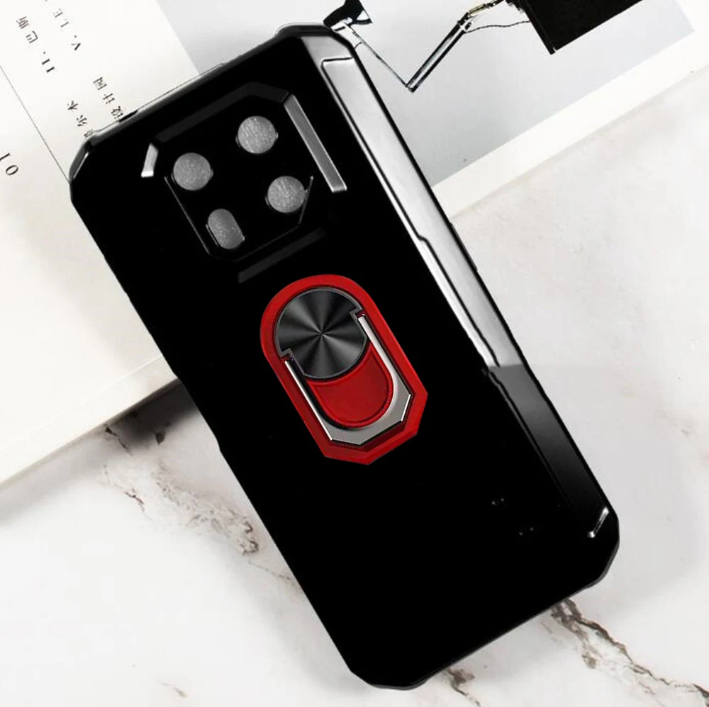 Rugged Back Ring Holder Bracket Phone Case with TPU Soft Silicone