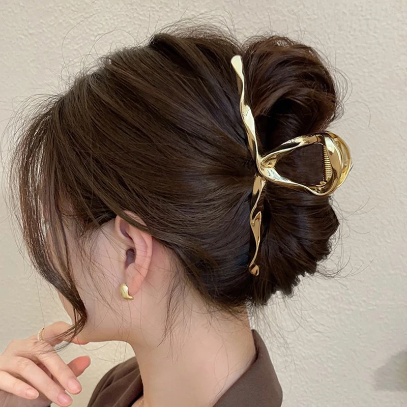 Pinzas de Metal para el pelo para mujer, horquilla de gran tamaño, pinza de garra, accesorios para el cabello, tocado para niña, 13,5 cm