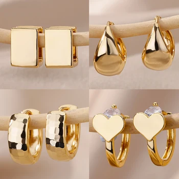Classic French Huggie Hoop Earrings for Women Gold Color Small Geometric Piercing Earrings Fashion Wedding Jewelry Gift