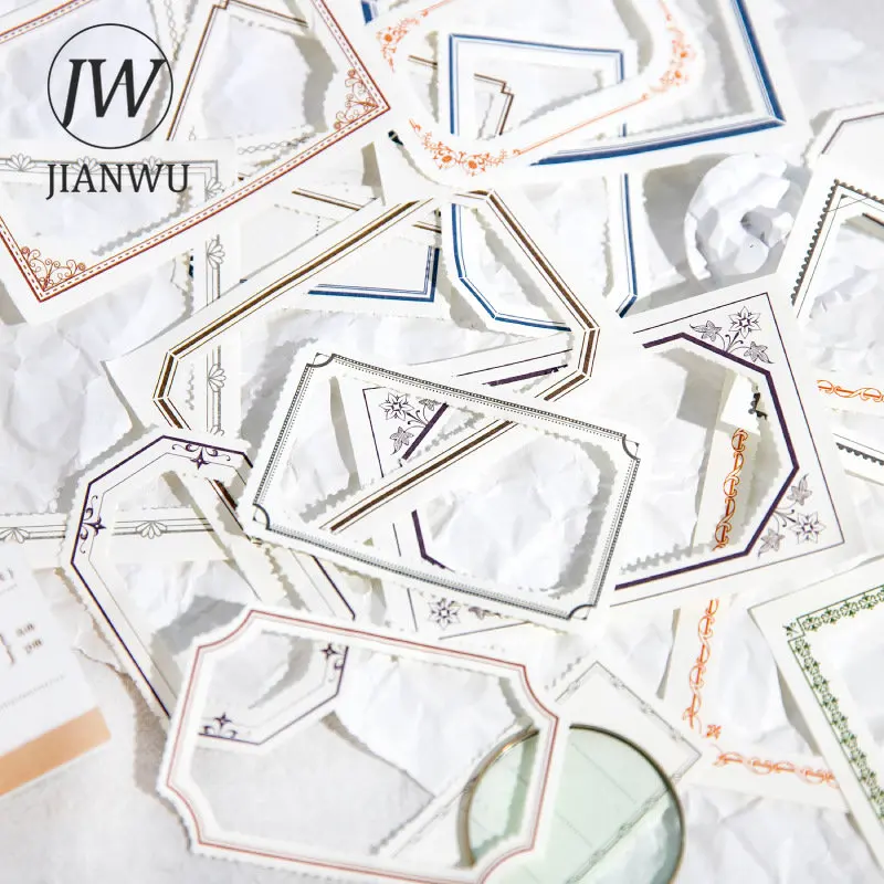 

JIANWU 50Sheets Tearable Memo Pad Creative Photo Frame Scrapbooking Journal Decoration Background Material Note Paper Stationery