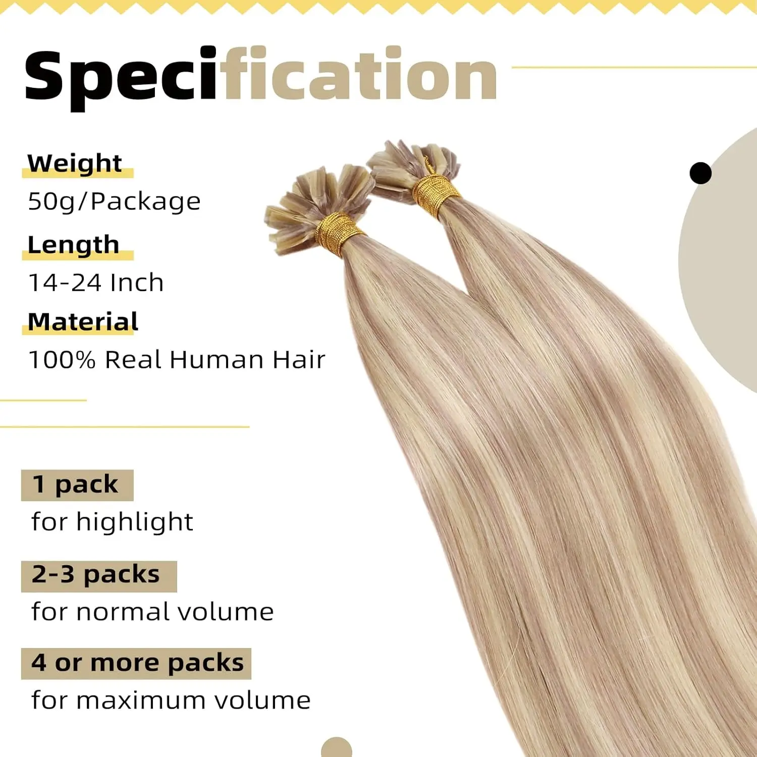 Capsule per extension per capelli Ugeat U Tip, cheratina pre-incollata, extension per capelli umani veri, 1 g/s, 100 g, macchina per capelli Remy - immagine 2