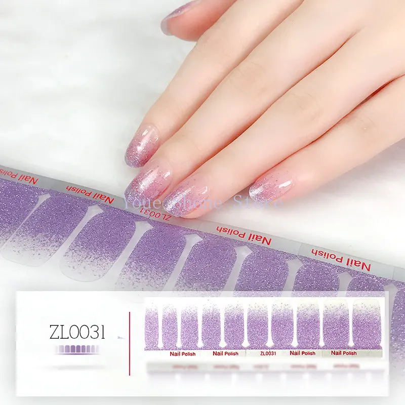 20pcs Gel Nail Polish Strips Gel Nail Full Wraps Nail Supplies Embossed
