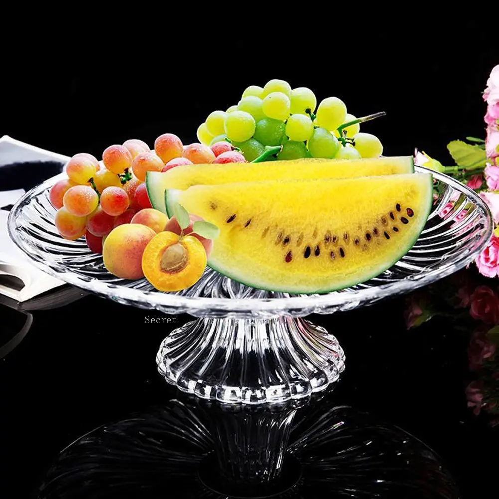Crystal Fruit Plate Snack Candy Desktop Decorative Plate Dance Bread