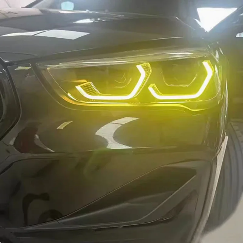 2020-2022 BMW F49 F48 X1 Lci 2021 엔젤아이즈 DRL 보드 노란색 LED 개조 헤드라이트 모듈 주간 주행등 칩