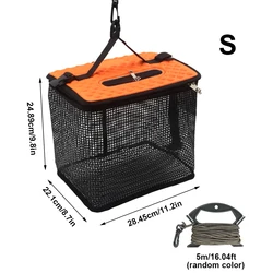 Foldable Portable Mesh Fishing Basket and Bait Holder (S)