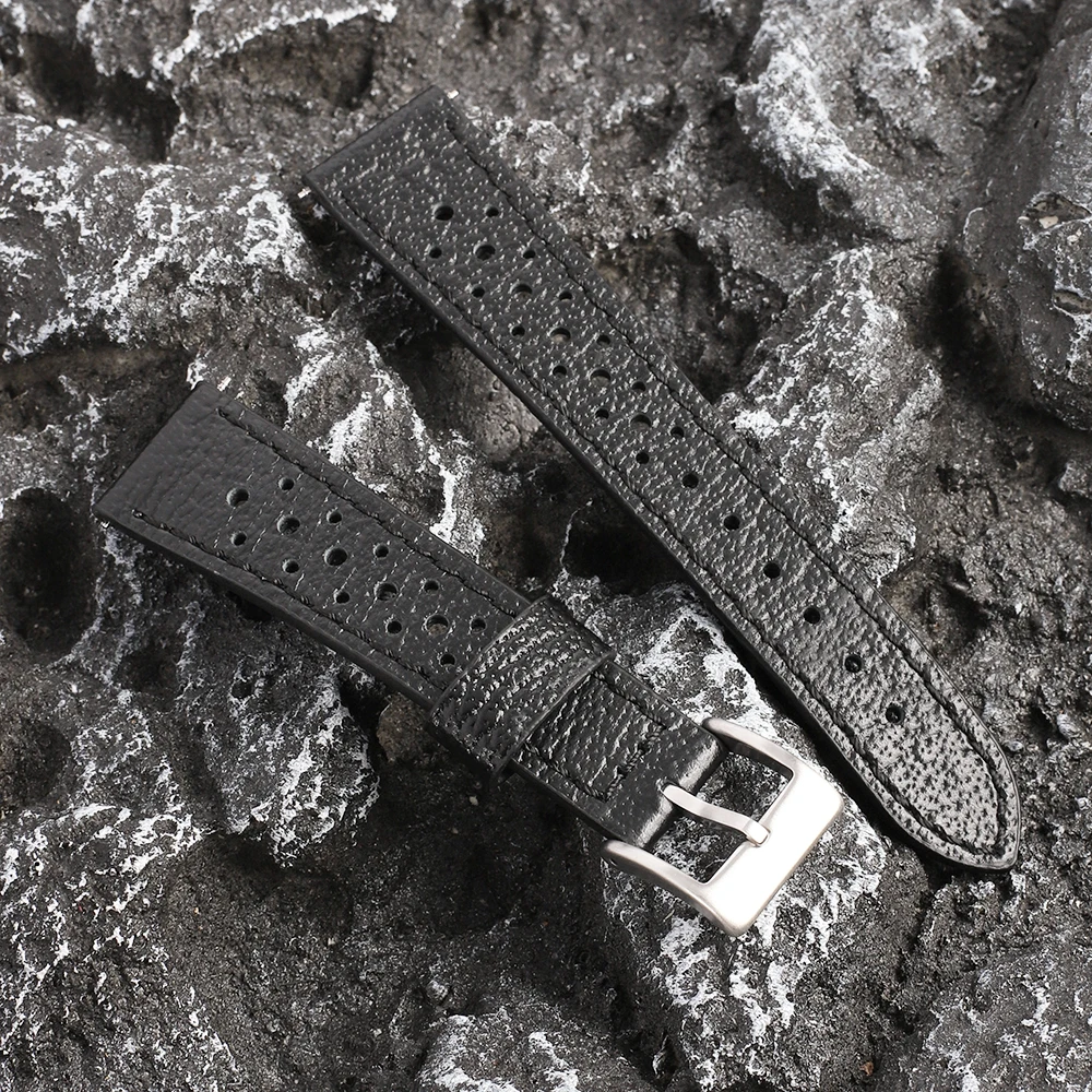 Universal Genuine Leather Watch Strap - Soft Cowhide Bracelet with Breathable Design
