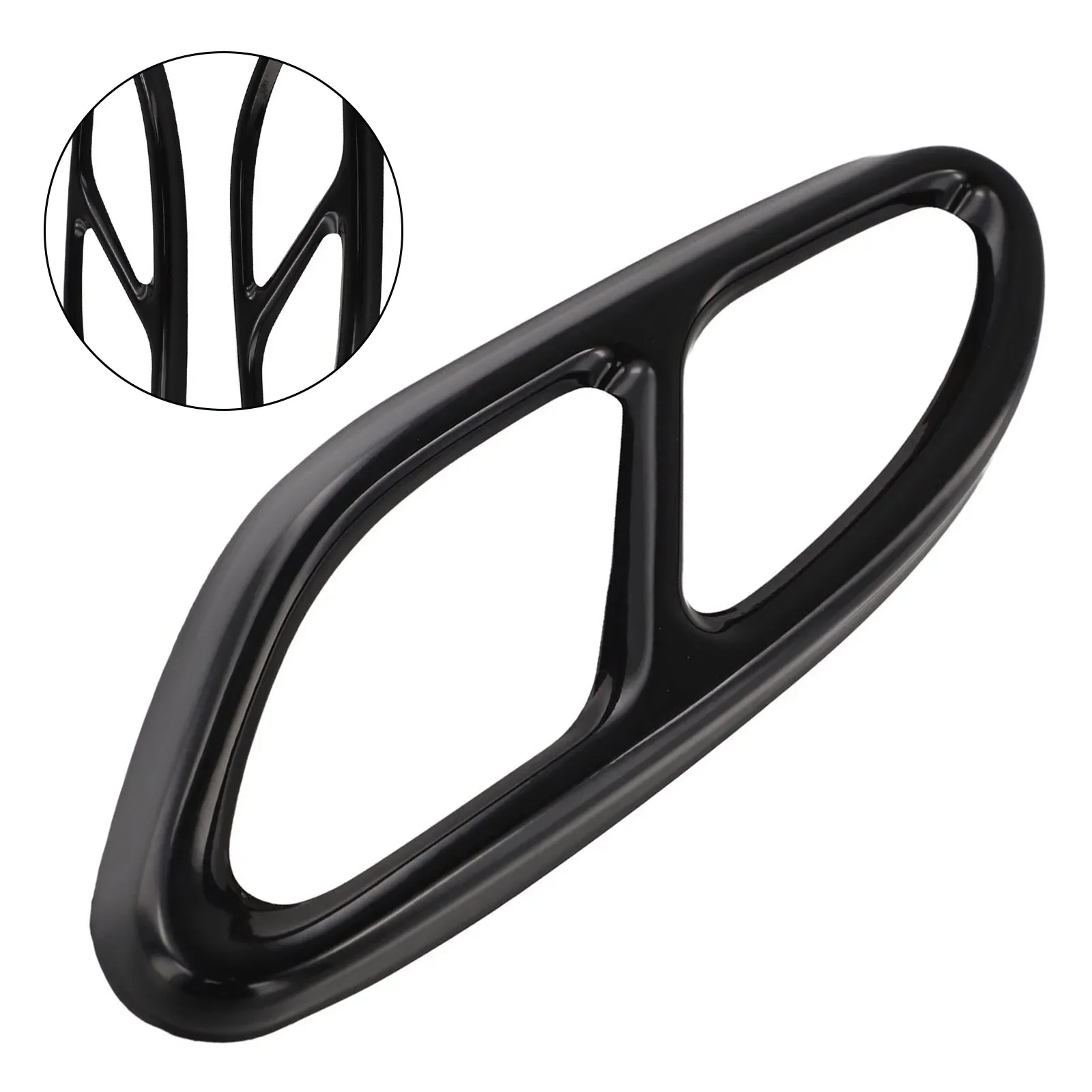 2x Car Exhaust Pipe Tip Muffler Cover Stainless Steel Black For Mercedes For Benz C E Class W205 Coupe W246 W212 W213 W176