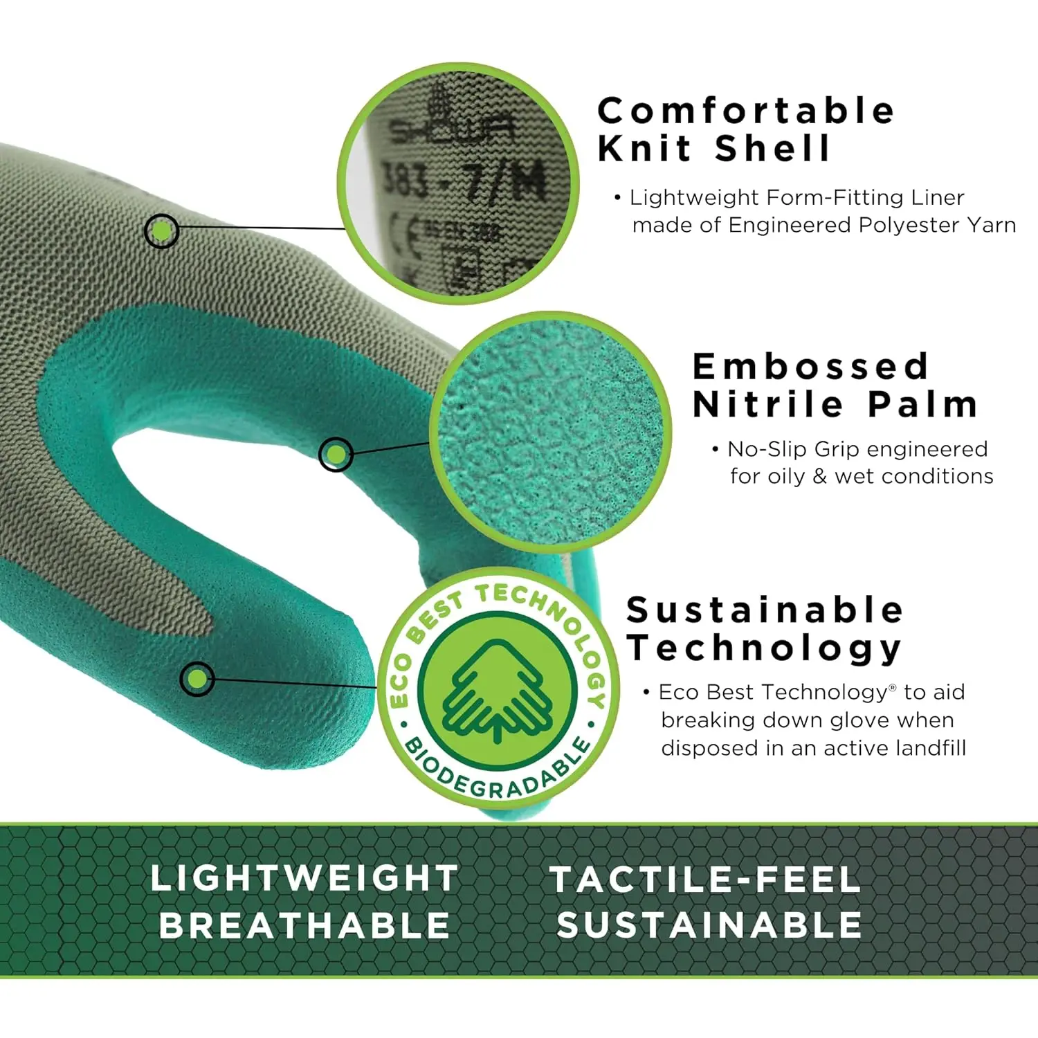 Nitrile Palm Coated General Purpose Work Gloves with Poly Liner, 13-Gauge, X-Large (1 Pair)