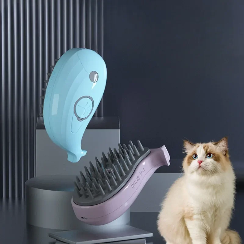 Pet Brush Brushes Hair 1 Massage Cat 3 Steamy Electric Removal Whale Comb Cat Dog in Brush Grooming Steam Hair Combs Shape 2