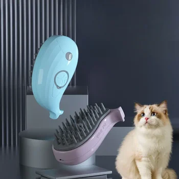 Pet Brush Brushes Hair 1 Massage Cat 3 Steamy Electric Removal Whale Comb Cat Dog in Brush Grooming Steam Hair Combs Shape 2