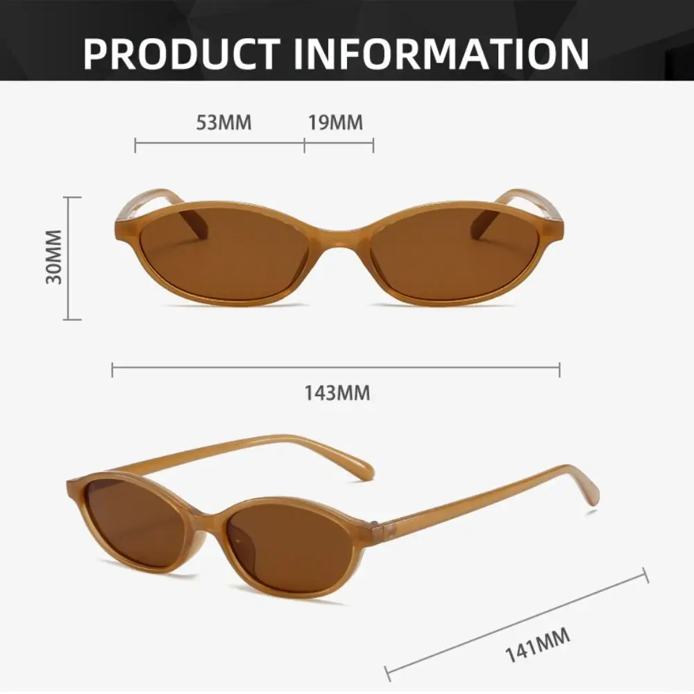 UV Protective Retro Sunglasses Oval Frame Street Decoration Outdoor Sunglasses Black Shades Photos Accessories Driving Glasses 6