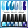 6Pcs/Set Purple Glitter Bright Gel Nail Polish Set Semi Permanent Spring Summer Colors Series Soak Off UV Nail Art Gel Varnish 3