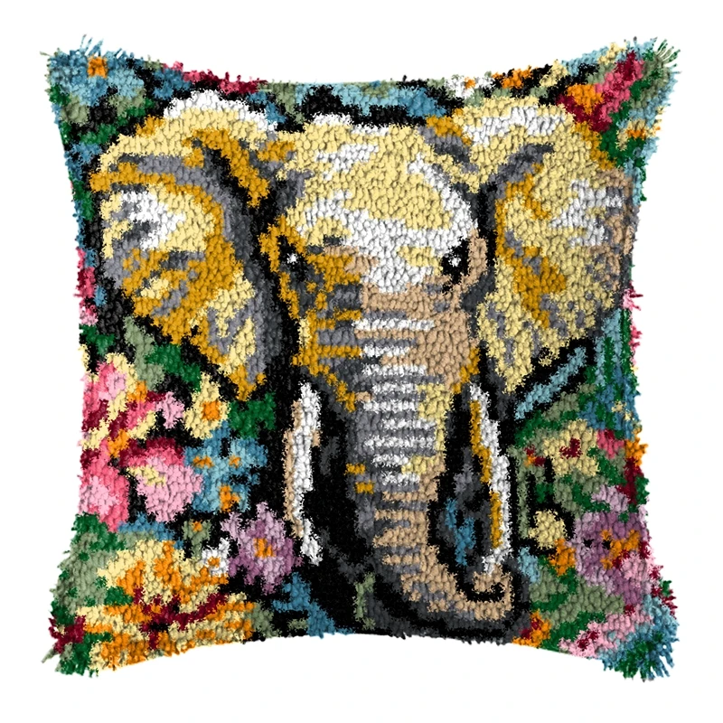 Large 16.93"x16.93" Customizable Cross Stitch Canvas Kit-Home Sofa Decor with 36 Colored Threads