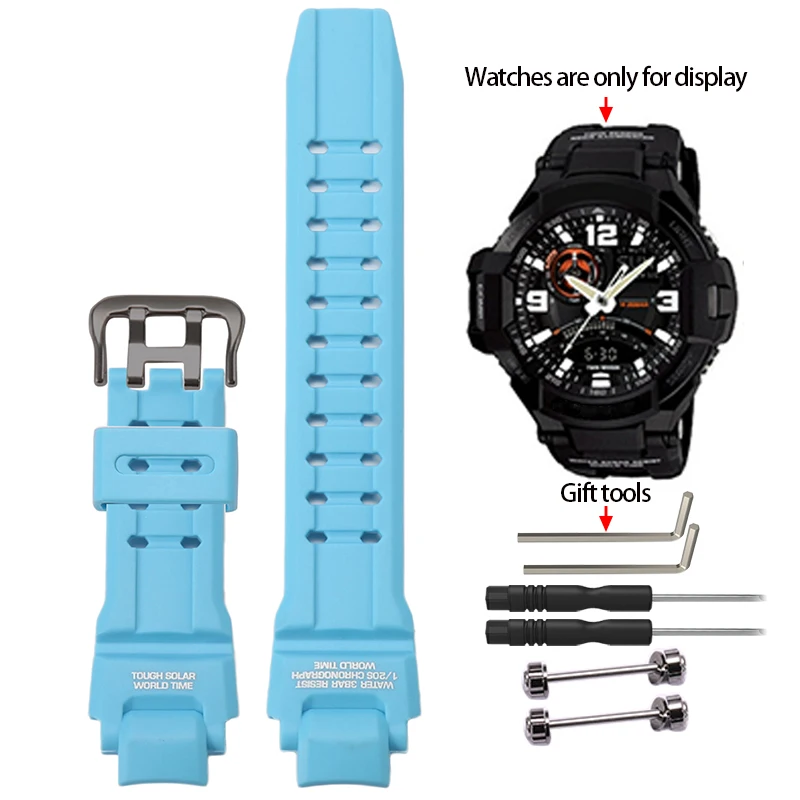 Waterproof Resin Strap with Metal Loop for Men's Sports Watch - Includes Installation Tools