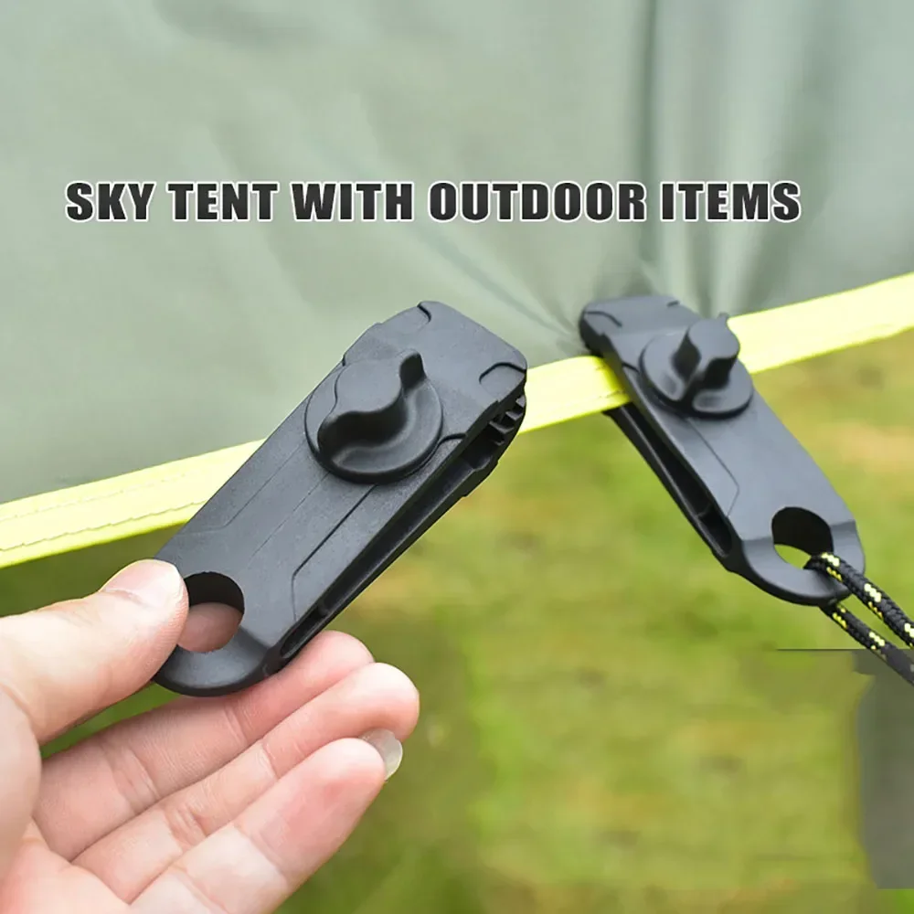 10PCS Tent Canopy Clip Outdoor Wind Rope Reusable Clamps Awning Tarpaulin Buckle Camping Mountaineering Shelters Accessories Tent Clips Camping Tent Accessories Camping Tent Fasteners Camping Cord Buckles Camping Rope Buckle