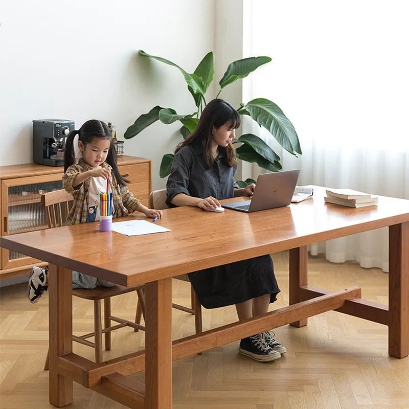 

The product can be customized. Nordic solid wood dining table and chair combination modern simple household large board long