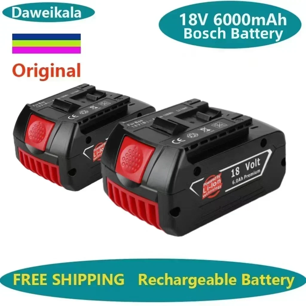 

For Bosch 18V Battery 6.0Ah Lithium Ion Power Tool Rechargeable Battery Electric Drill Suitable For Models BAT609,BAT618, BAT610